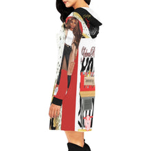 Load image into Gallery viewer, ZebraRed dress All Over Print Hoodie Mini Dress (Model H27)