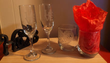 Load image into Gallery viewer, Custom Etched Stemmed Wine Glasses