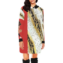 Load image into Gallery viewer, ZebraRed dress All Over Print Hoodie Mini Dress (Model H27)