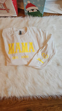 Load image into Gallery viewer, Personalized Mama Long sleeve Shirts with kids names on Sleeve, Mother&#39;s Day gift, Birthday gift for mom/Nana, New Mom/Nana Gift
