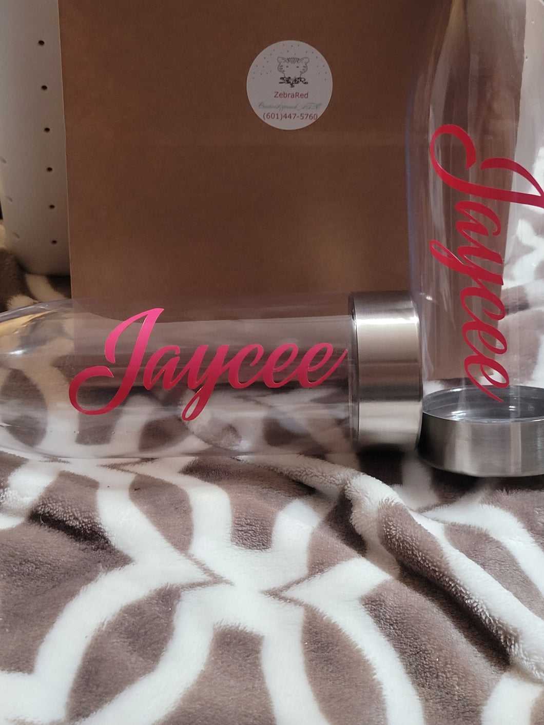 Clear Personalize water bottle