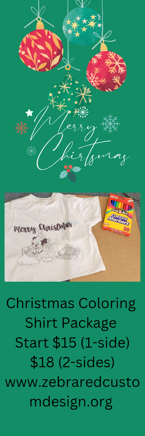 Christmas Coloring Shirt package