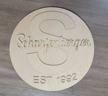 Load image into Gallery viewer, Custom Name 18&quot; Round or Square Unfinished Sign Ships 7-14 business days
