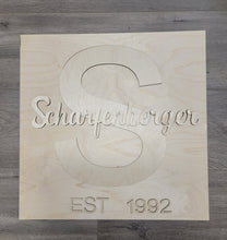 Load image into Gallery viewer, Custom Name 18&quot; Round or Square Unfinished Sign Ships 7-14 business days
