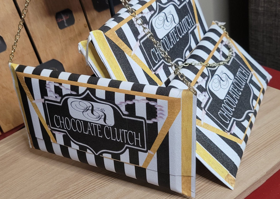 FULLY ASSEMBLED Chocolate Clutch, Party Favor, Clutch Purse