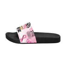 Load image into Gallery viewer, Breast Cancer Slides Women&#39;s Slide Sandals (Model 057)
